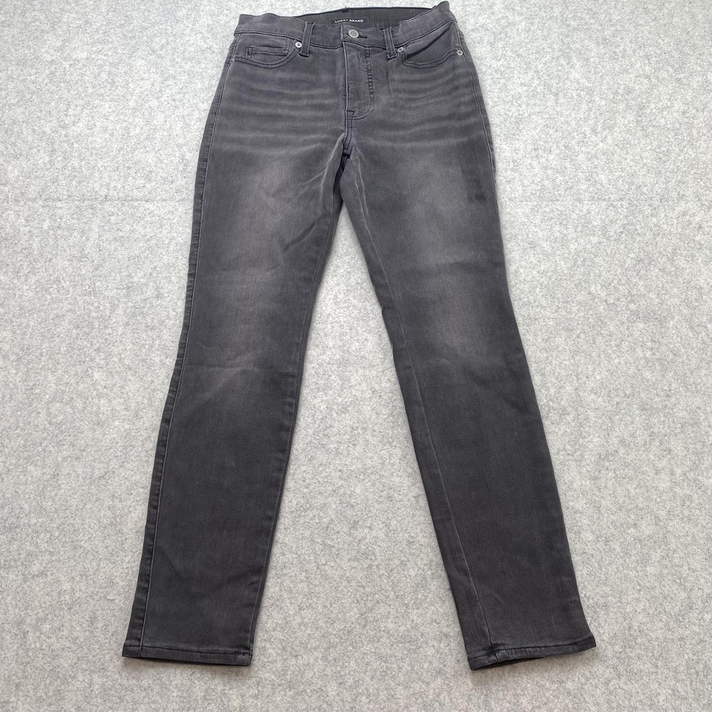 Lucky Brand Skinny Ankle Jeans Womens 3 (26x26) Gray Charcoal Stretch Denim